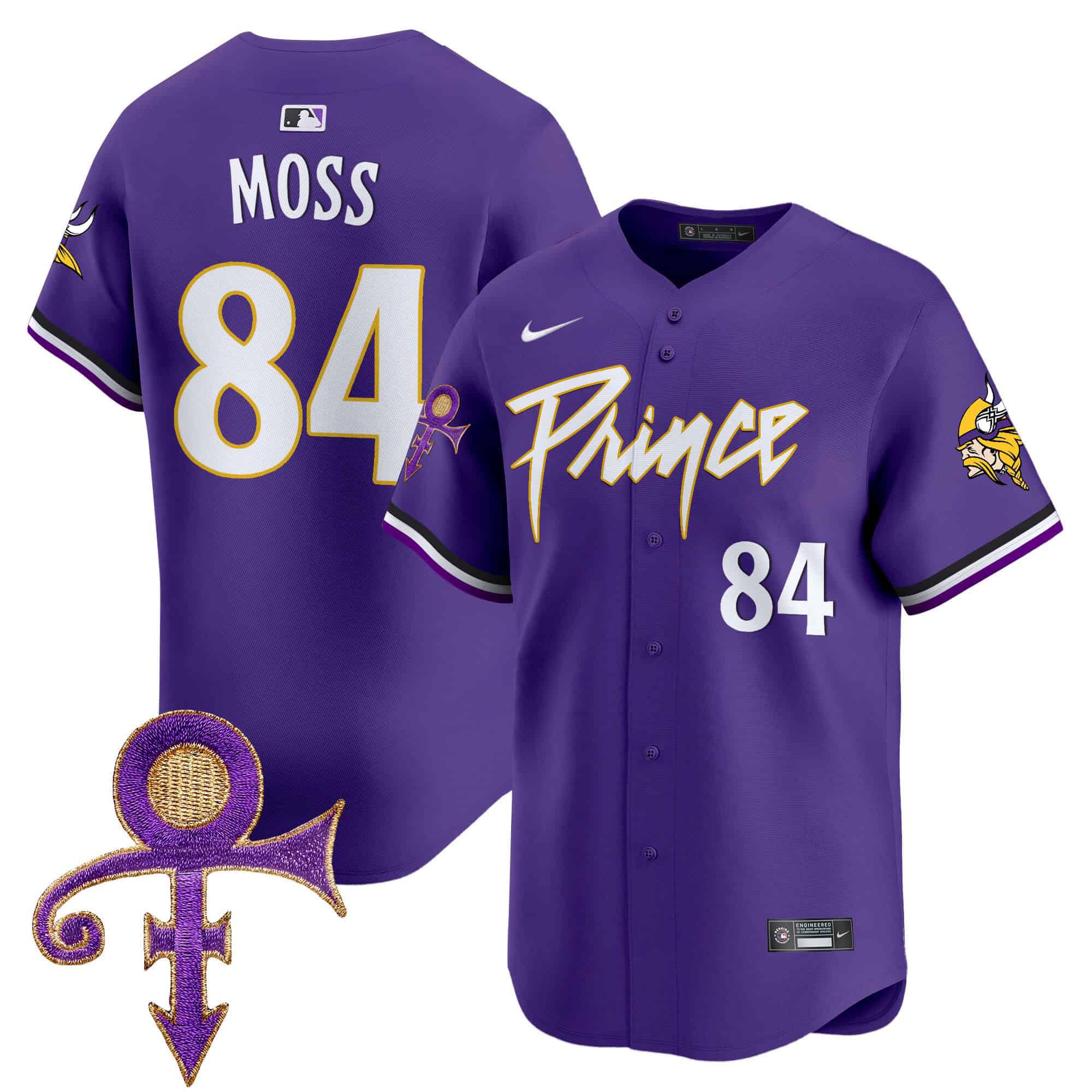 Men Minnesota Vikings 84 Moss Purple 2024 Nike Prince Patch Vapor Premier Limited NFL Jersey